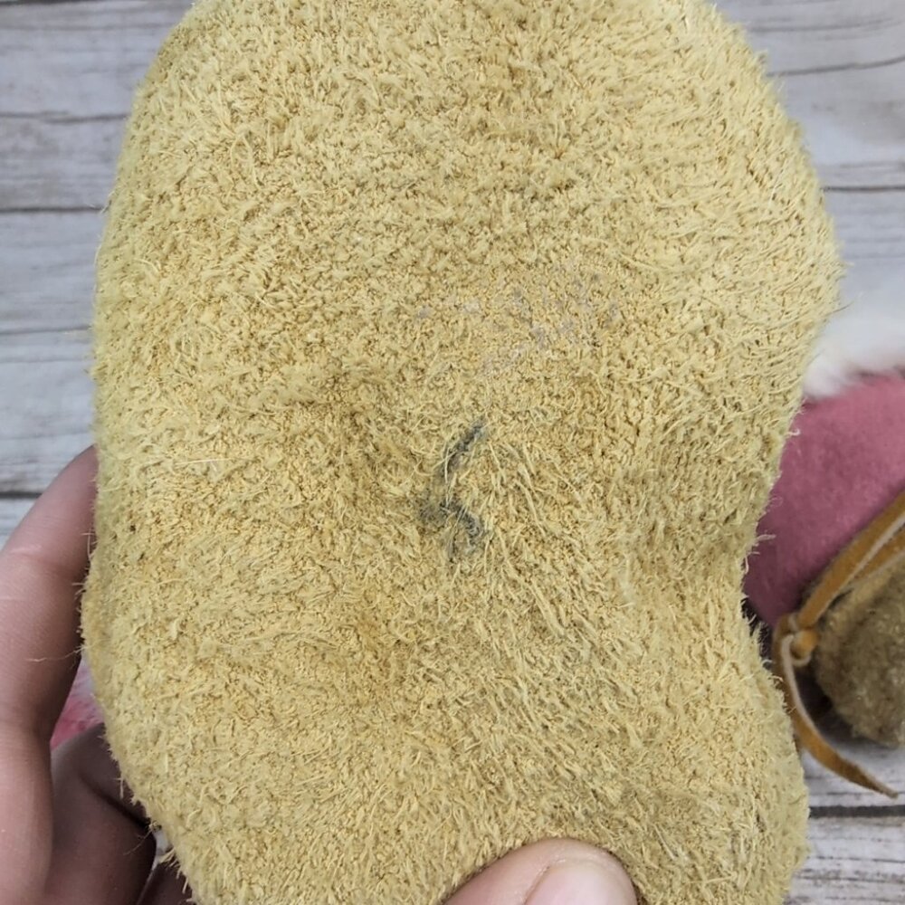 Handmade Native American Mukluk Leather With Fur Boots Youth Size 4 - Picture 9 of 9